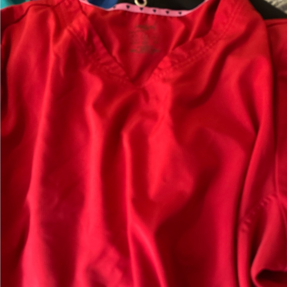 Red Heart Soul Scrub Top